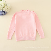 pull à col roulé chandails roses vêtements tricotés simples appliqued fleur minuscule manches longues vêtements d'hiver chauds
